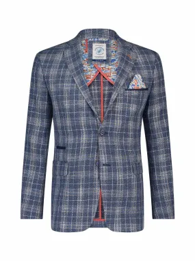 A Fish Named Fred - Linen Structure Jacket in Light Blue