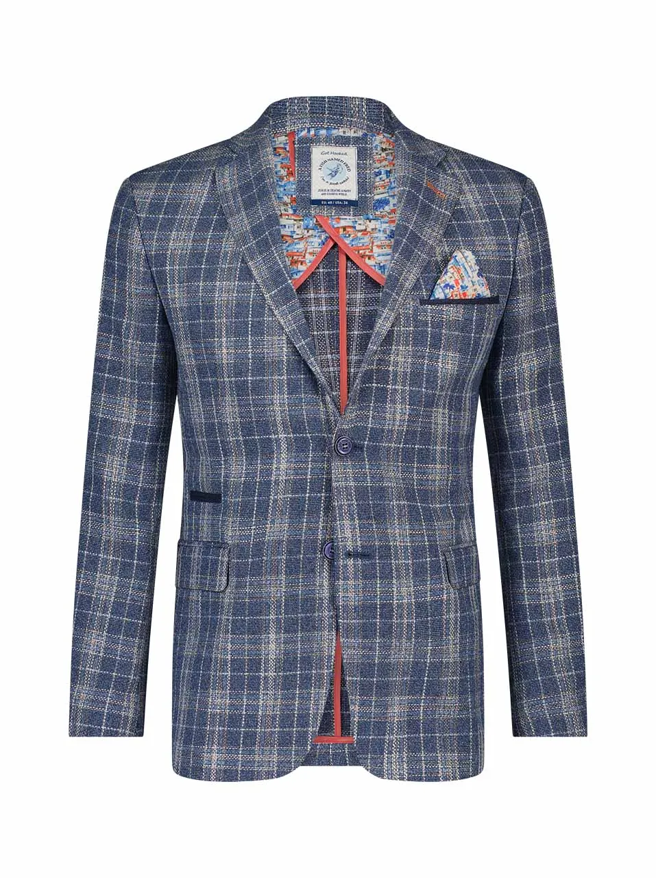A Fish Named Fred - Linen Structure Jacket in Light Blue