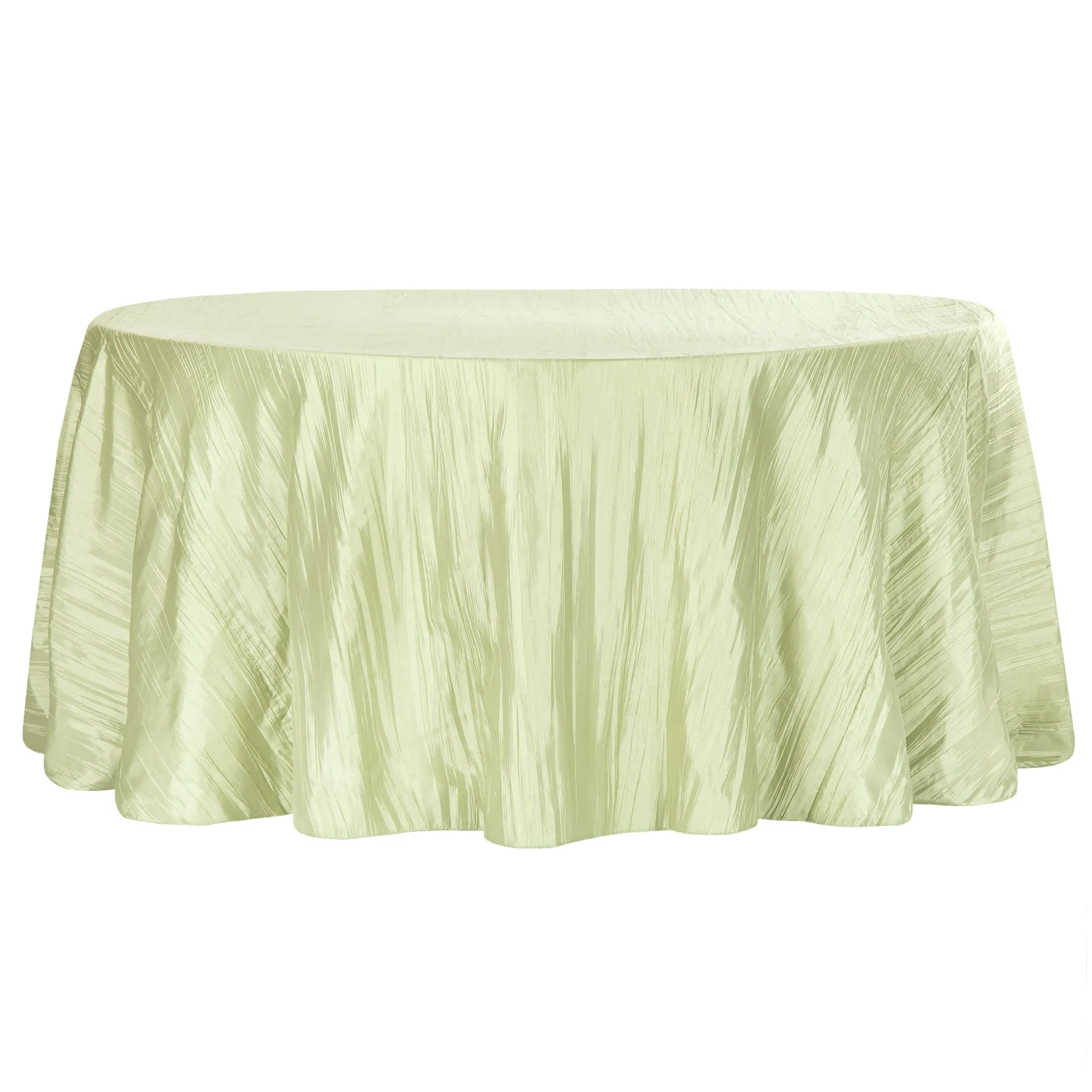Accordion Crinkle Taffeta 132" Round Tablecloth - Alpha Cotton