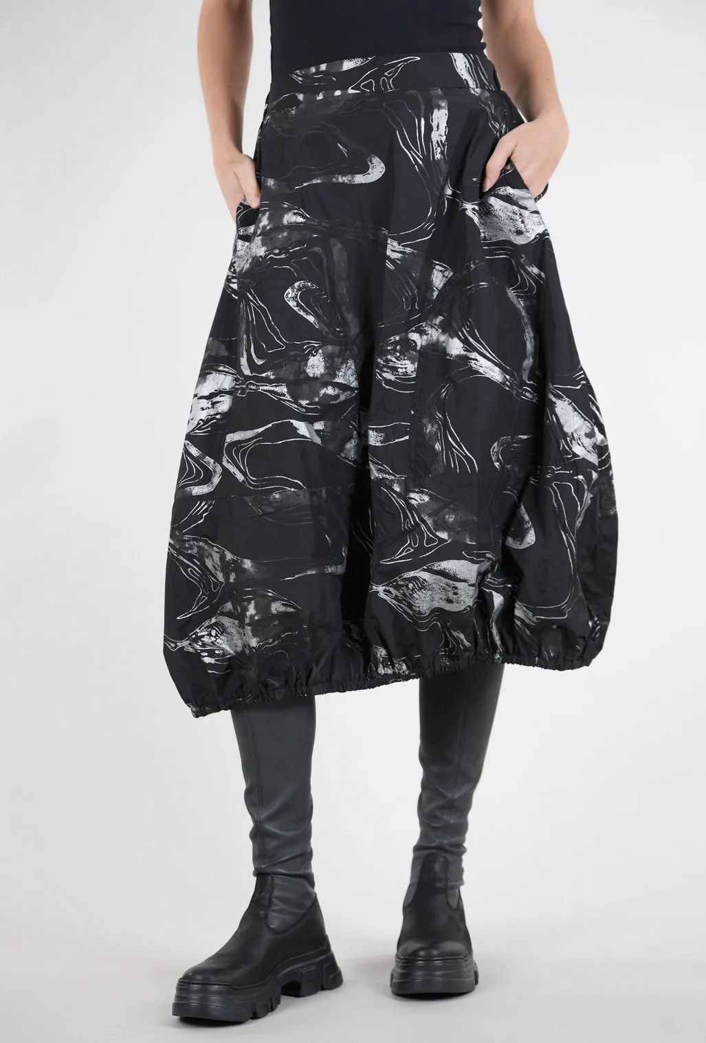 Adley Skirt, Chrome/Black