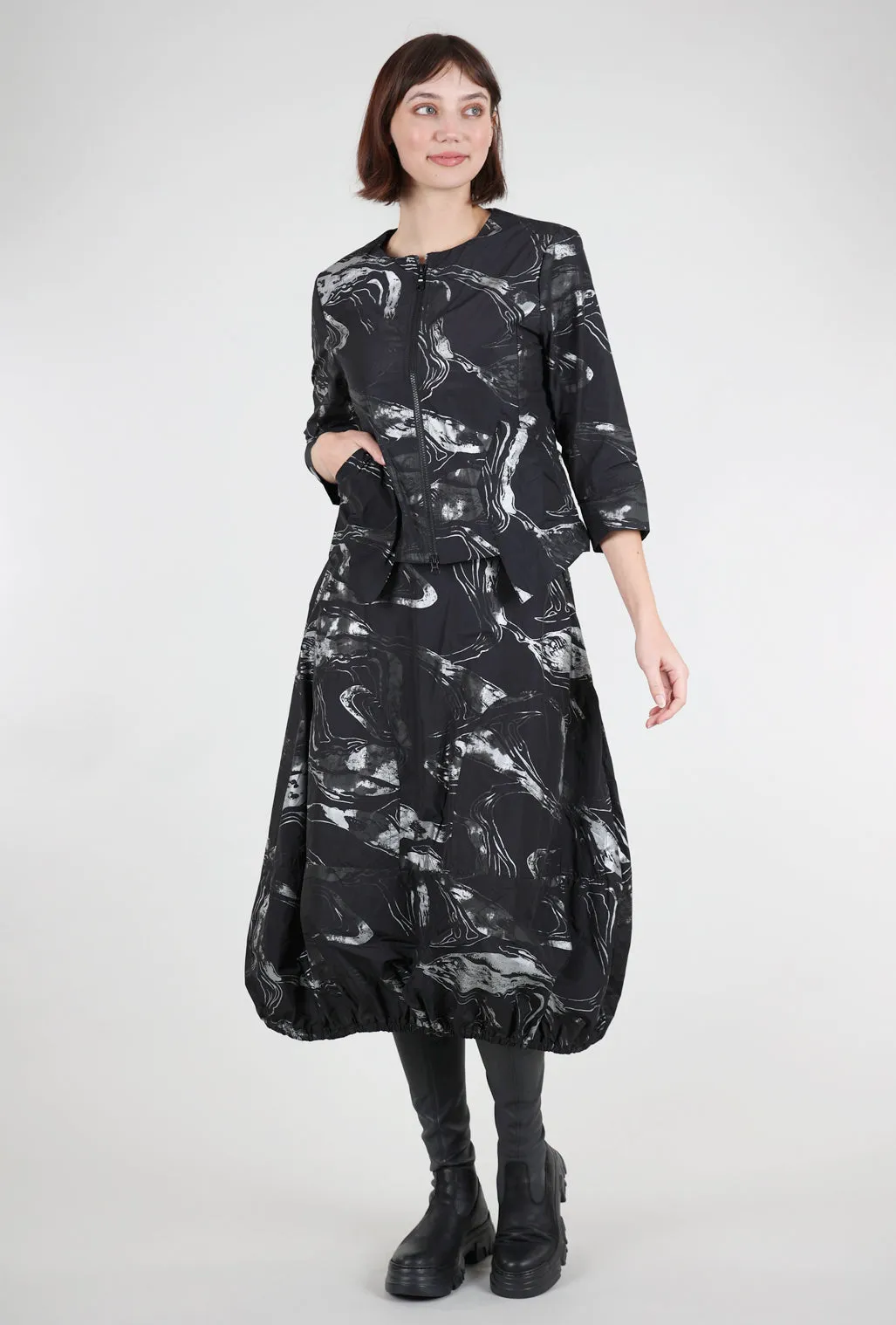 Adley Skirt, Chrome/Black