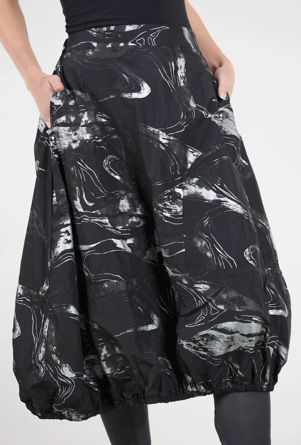 Adley Skirt, Chrome/Black