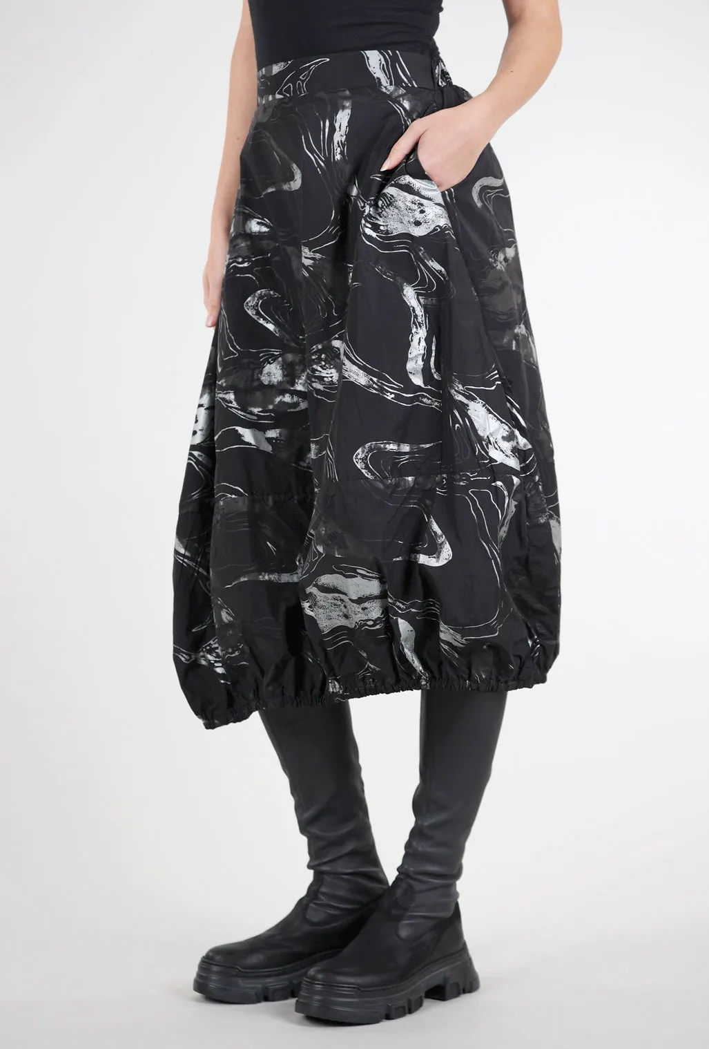 Adley Skirt, Chrome/Black