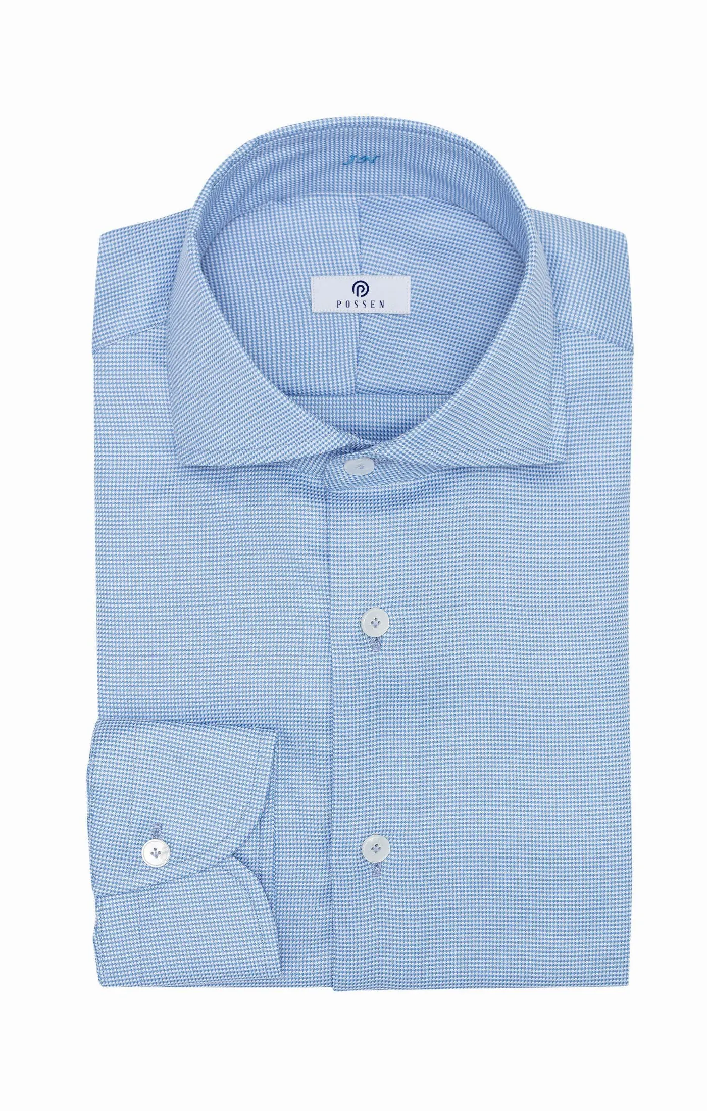 Albini Blue Micro-Design 365 Easy Care Fine Cotton