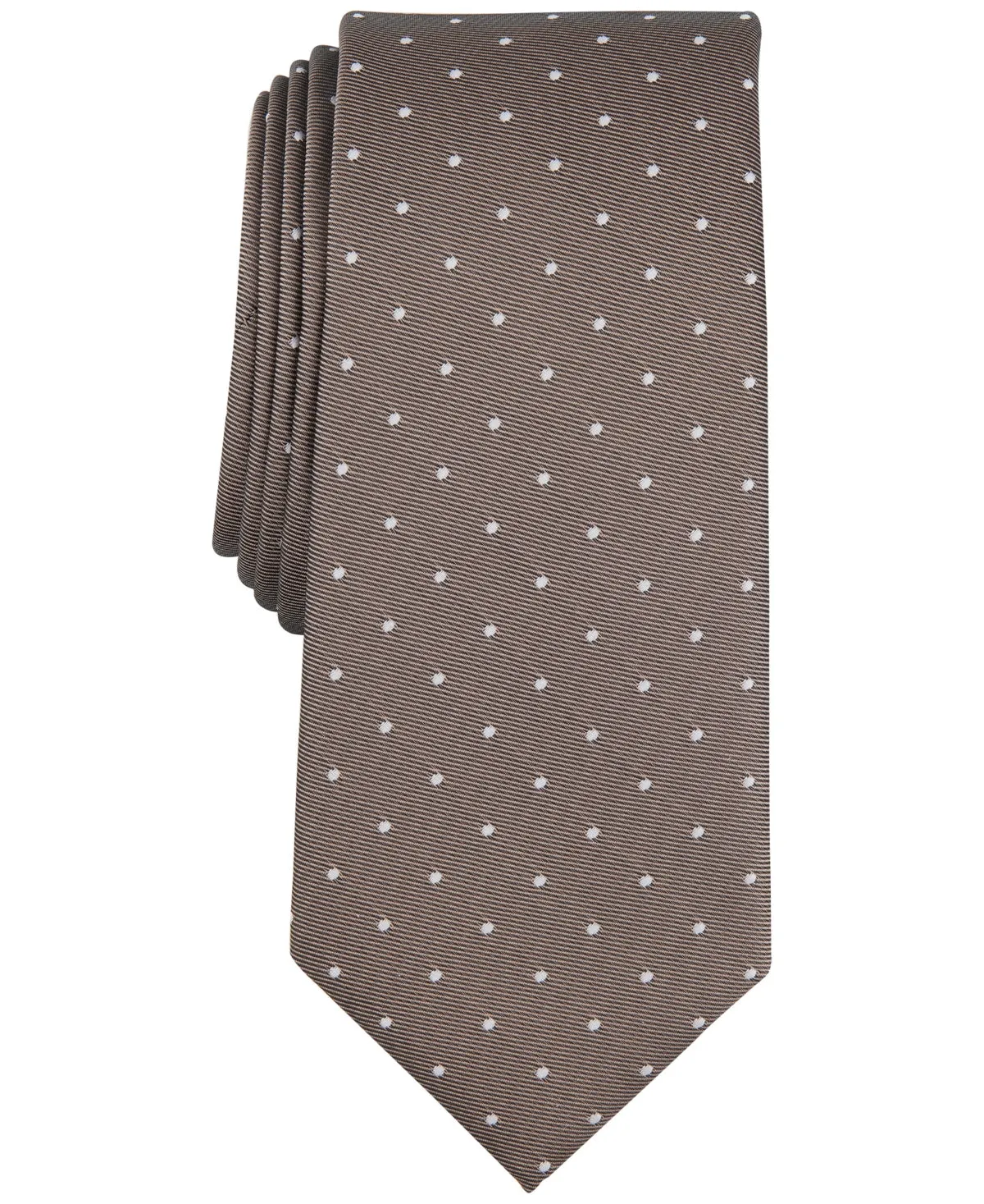 Alfani Men's Utopia Dot Tie Taupe Brown Necktie
