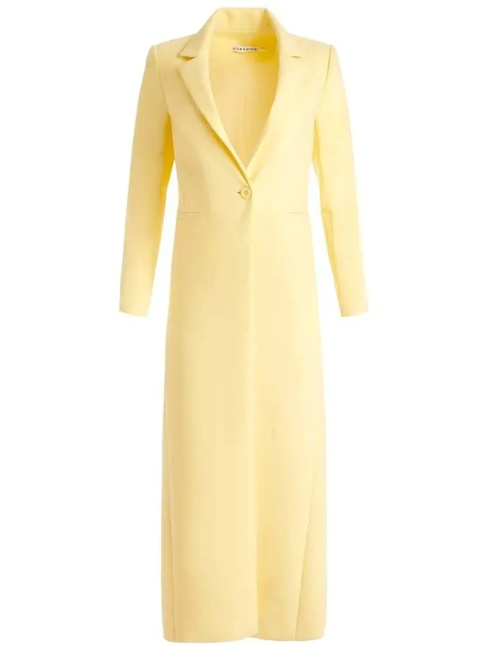 Alice   Olivia Macey Long Blazer in Butter