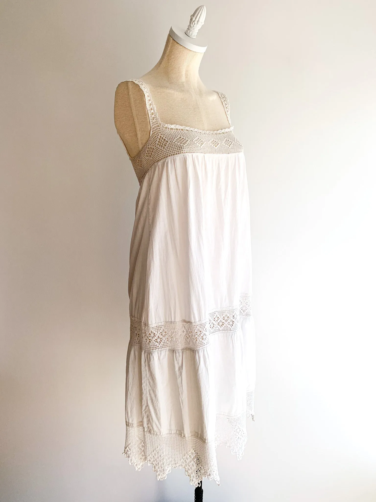 Antique Cotton & Crochet Summer Dress