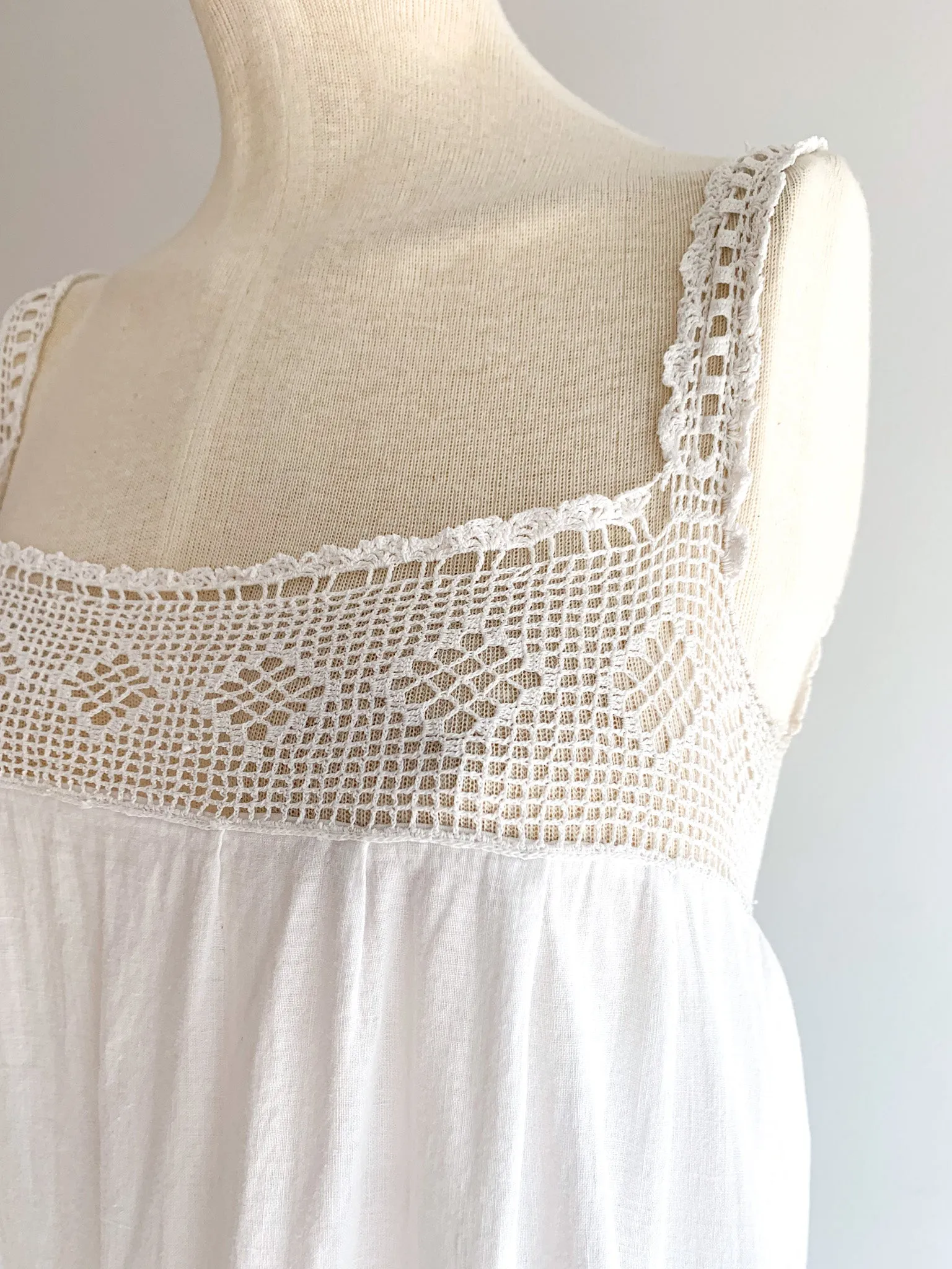 Antique Cotton & Crochet Summer Dress