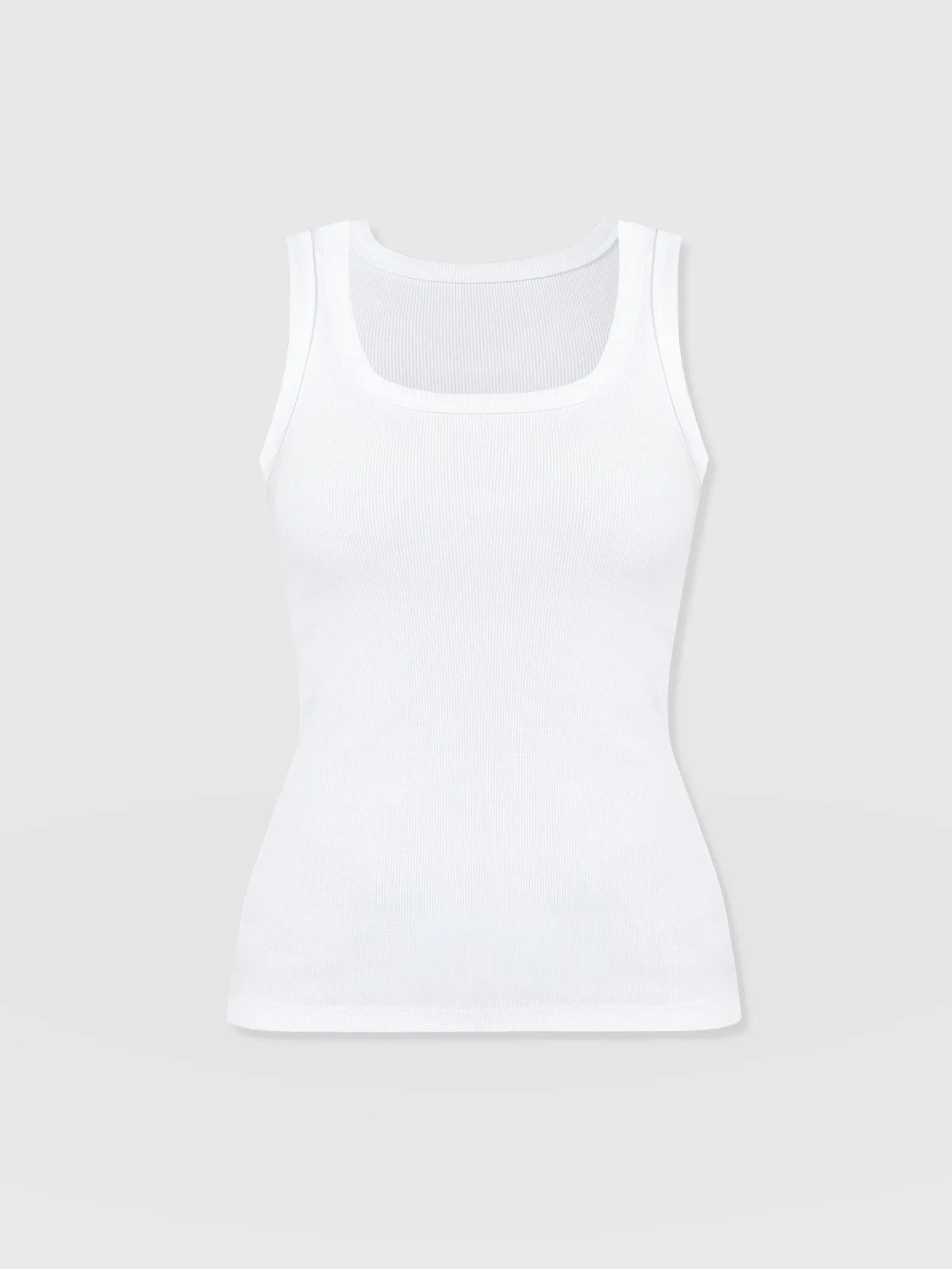 Asher Scoop Neck Vest - White