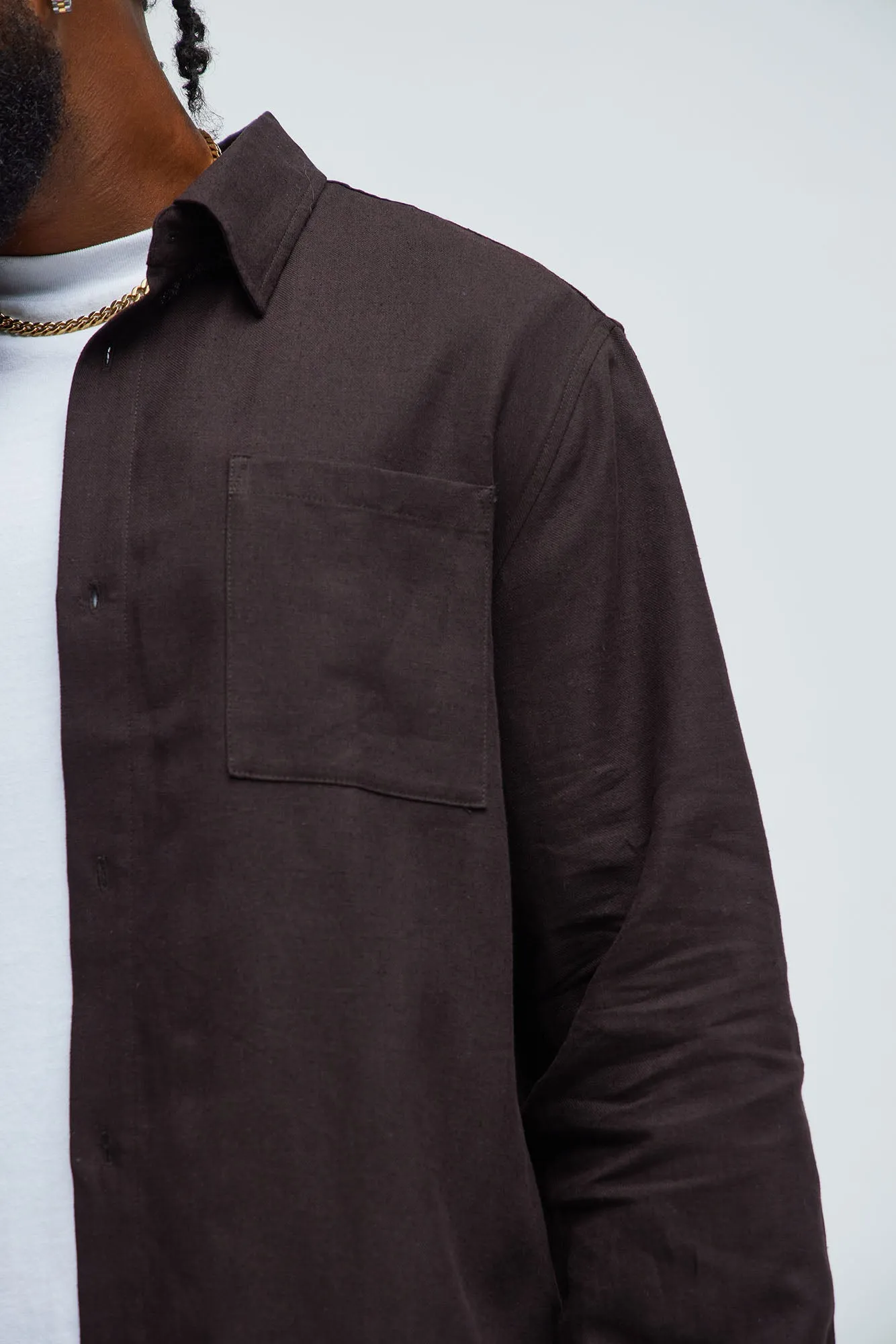 Bahamas Linen Long Sleeve Shirt - Brown