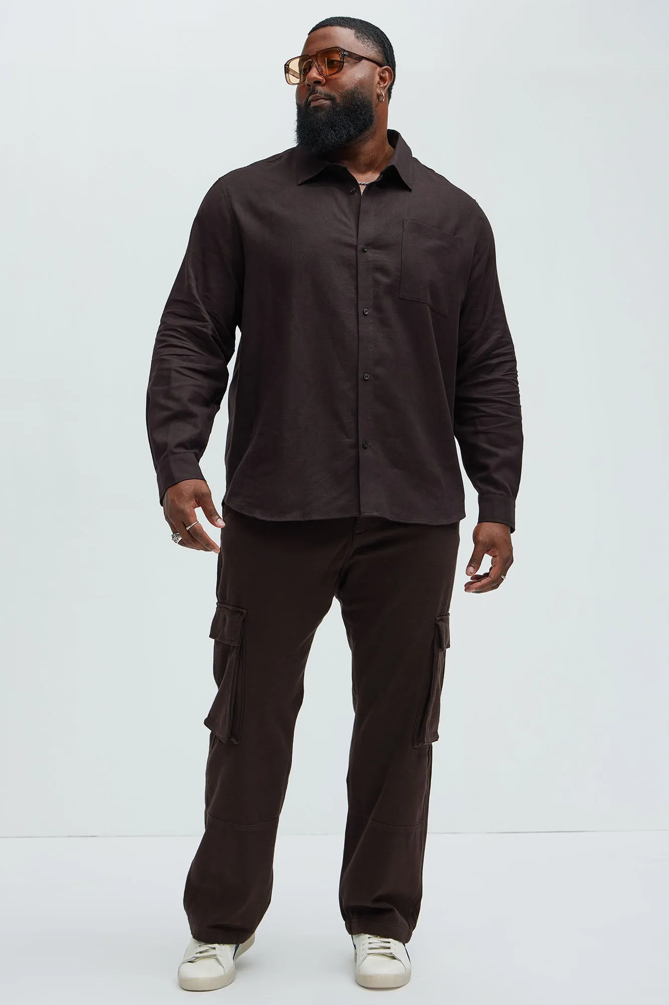 Bahamas Linen Long Sleeve Shirt - Brown