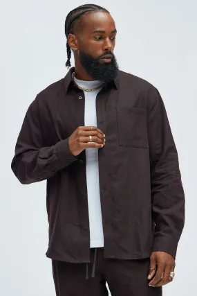 Bahamas Linen Long Sleeve Shirt - Brown