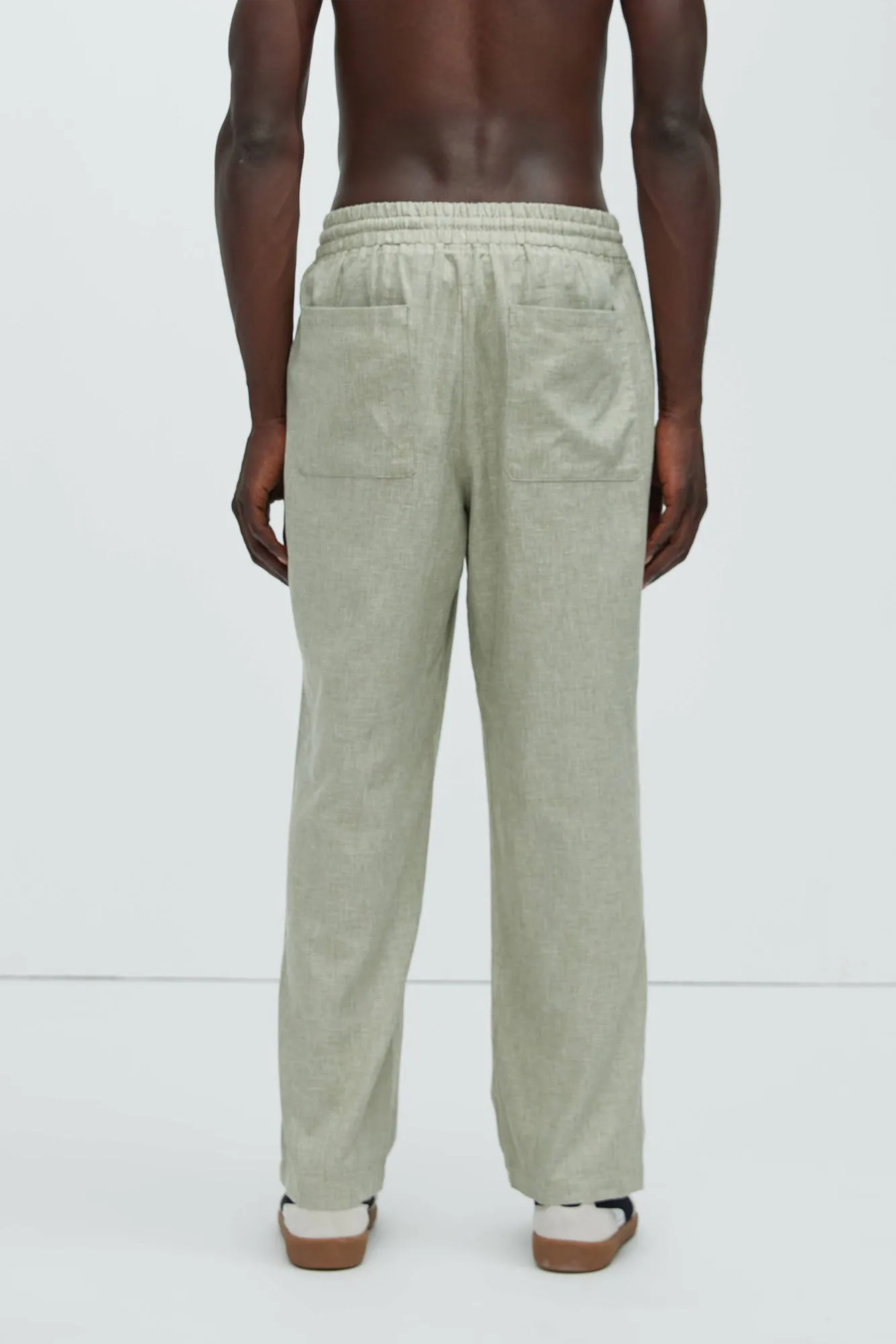Bahamas Straight Linen Pants - Green