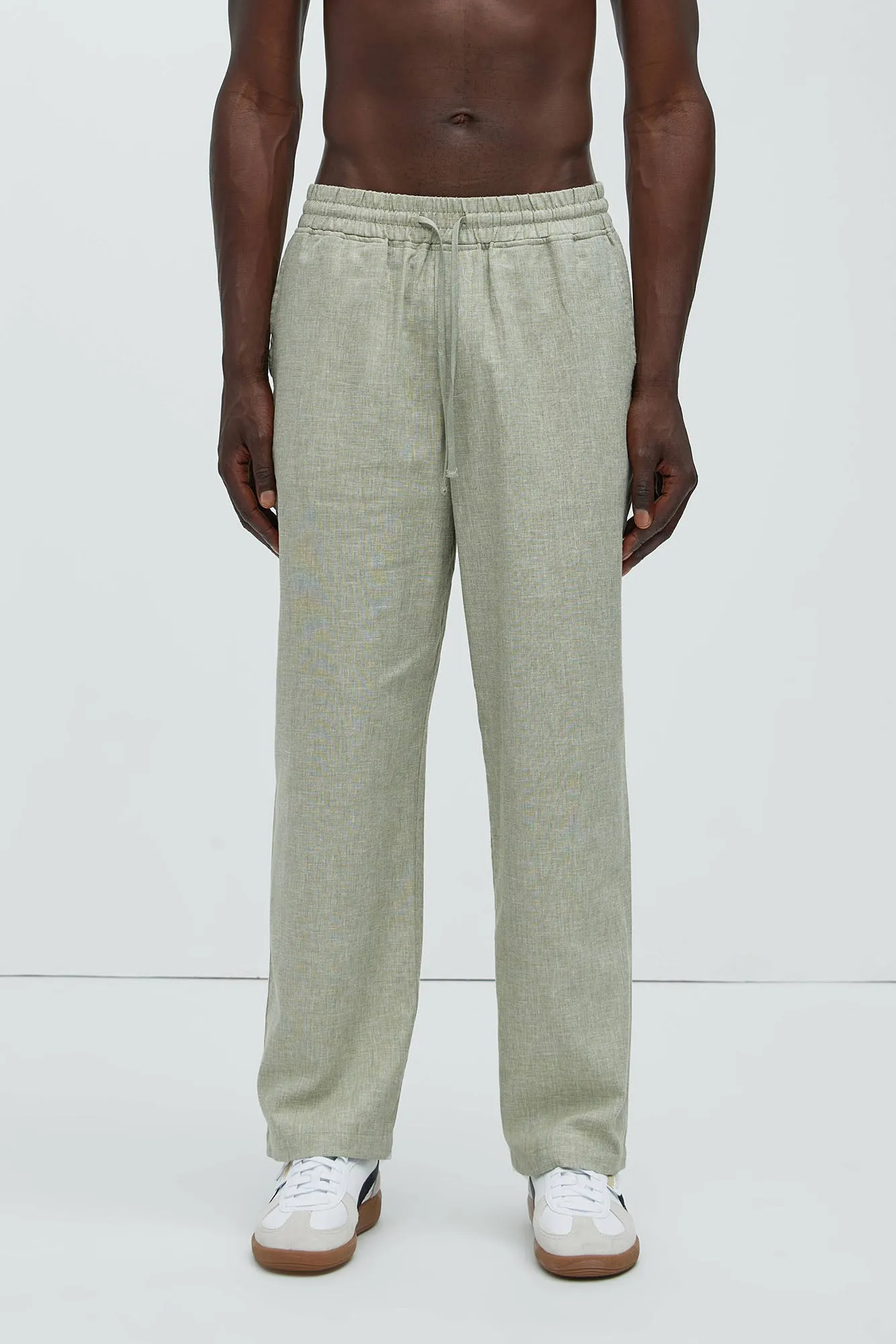Bahamas Straight Linen Pants - Green