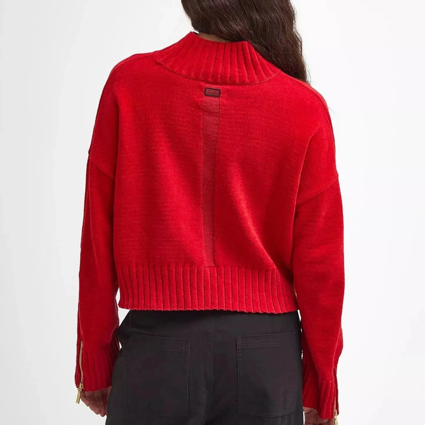Barbour International Milla Roll Neck Jumper In Scarlet