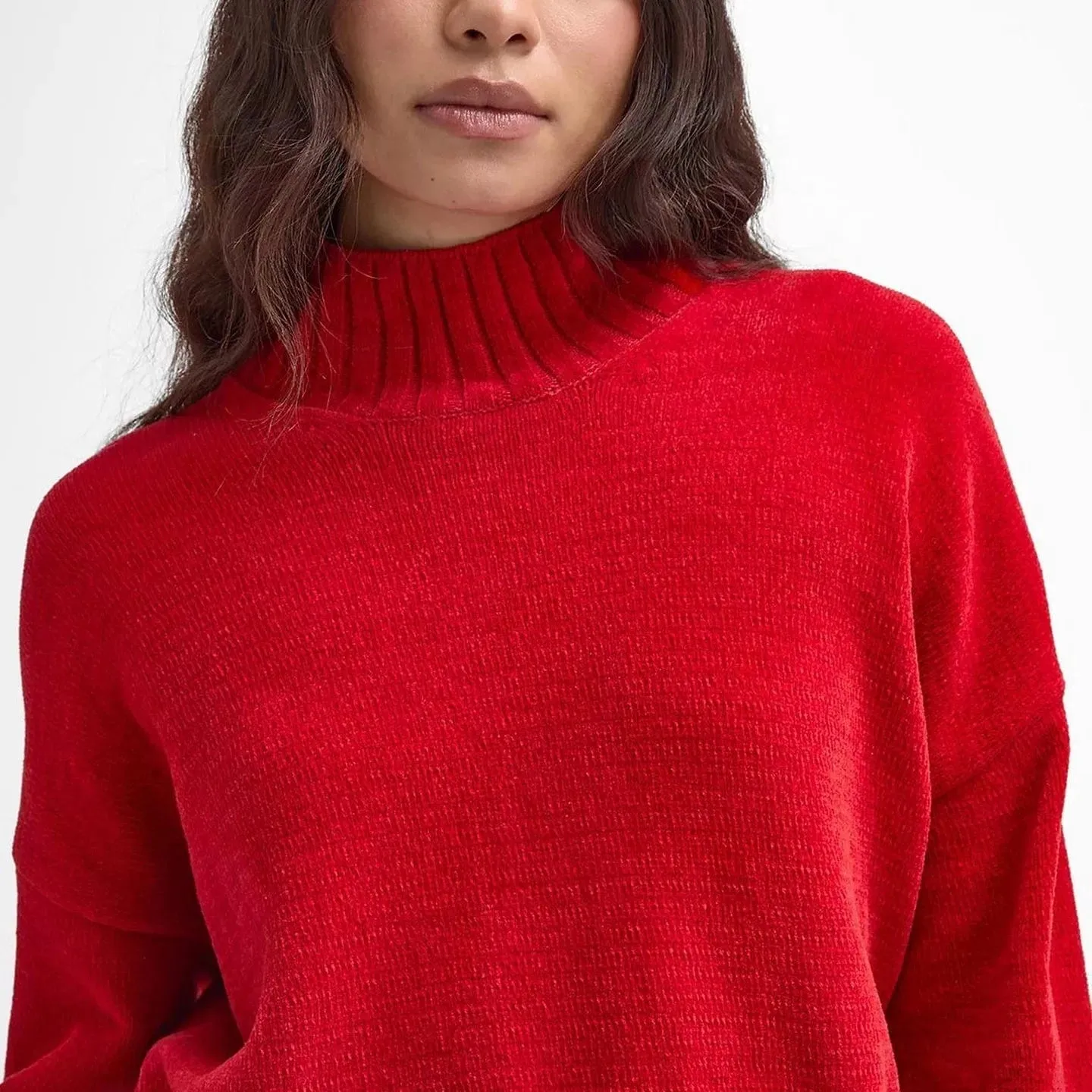 Barbour International Milla Roll Neck Jumper In Scarlet