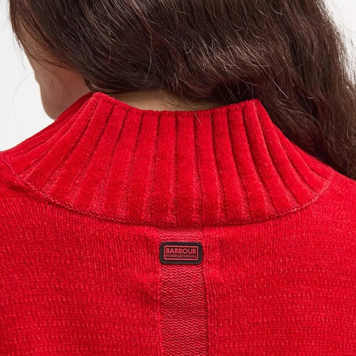 Barbour International Milla Roll Neck Jumper In Scarlet