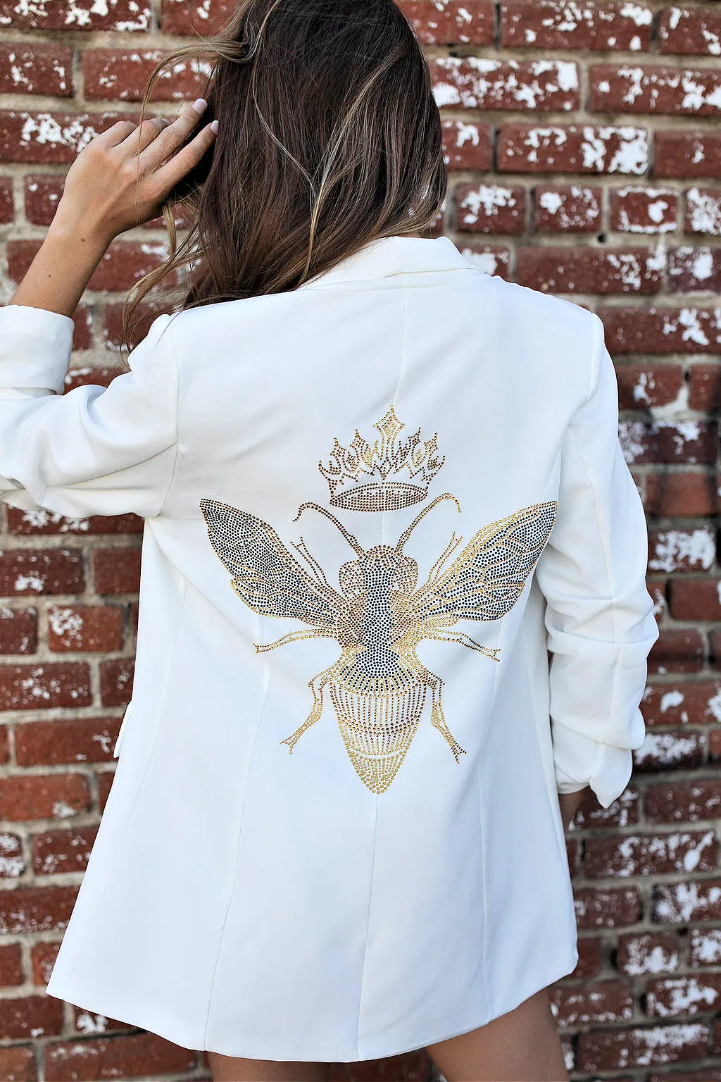 BEST SELLER!! The Rock Studded Blazer in White