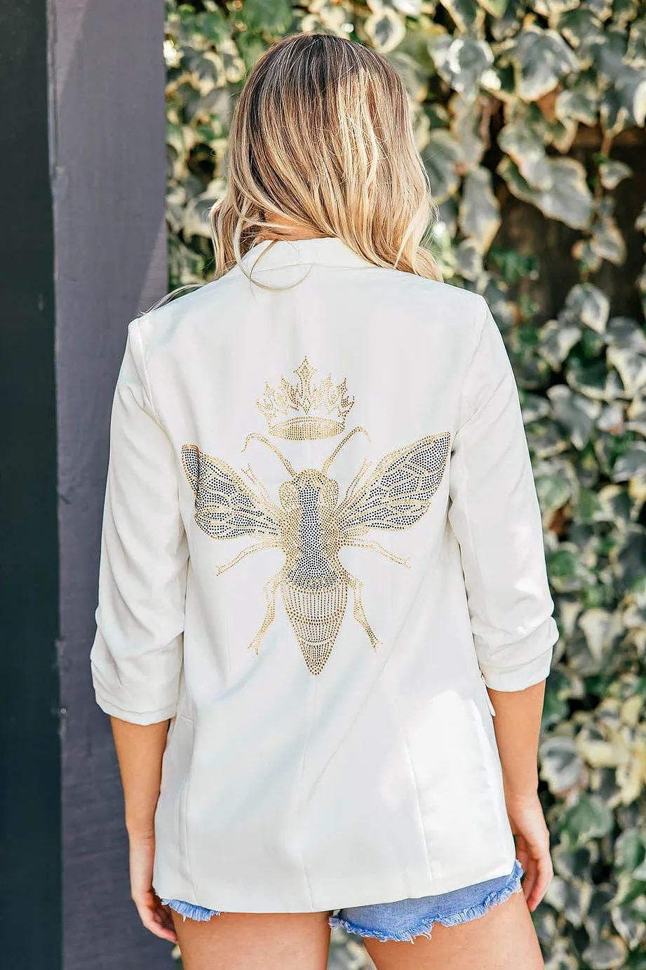 BEST SELLER!! The Rock Studded Blazer in White
