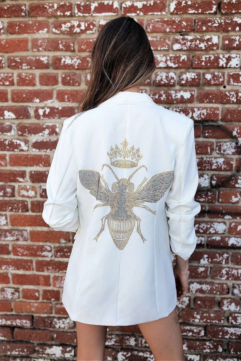 BEST SELLER!! The Rock Studded Blazer in White
