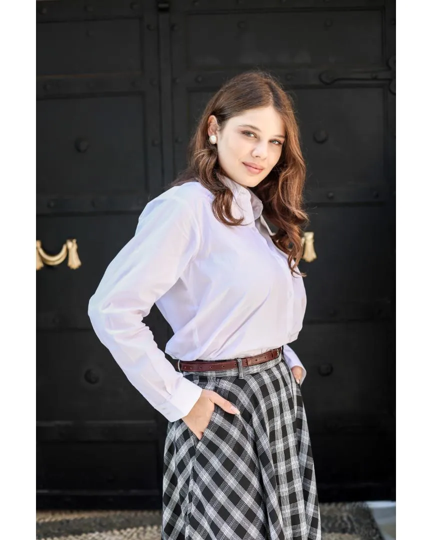 Black Checkered Skirt - Cotton Flannel