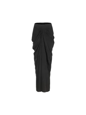 Black Draping Maxi Skirt