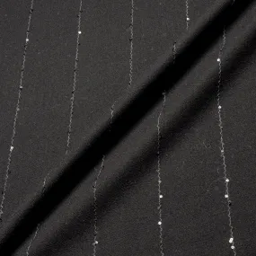 Black Embroidered Double Wool Crêpe