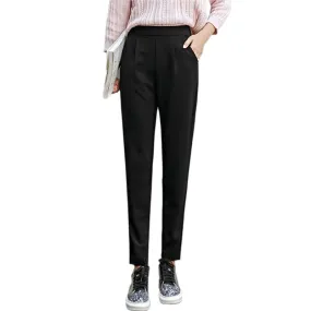 Black Harem Breathable Pants for Women