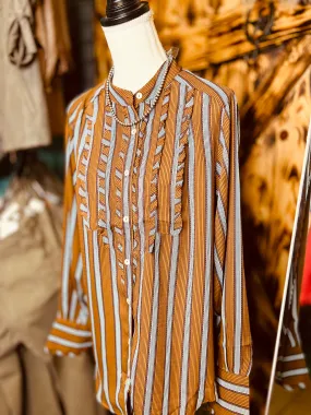 Butterscotch Striped Button Up