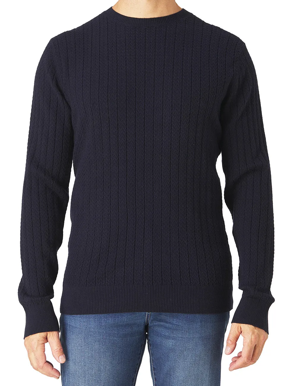 Cable Link Crewneck Sweater