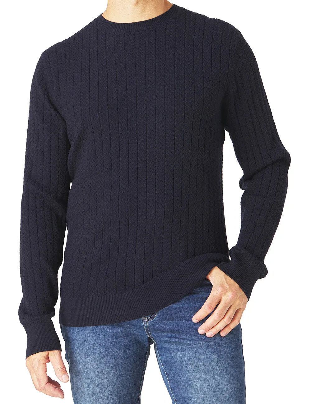 Cable Link Crewneck Sweater
