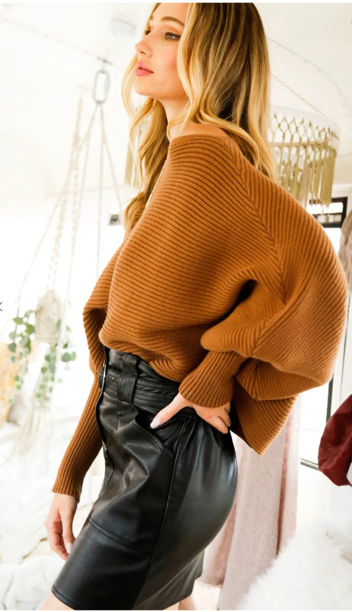 Cadence Dolman Sleeve Sweater- Off White