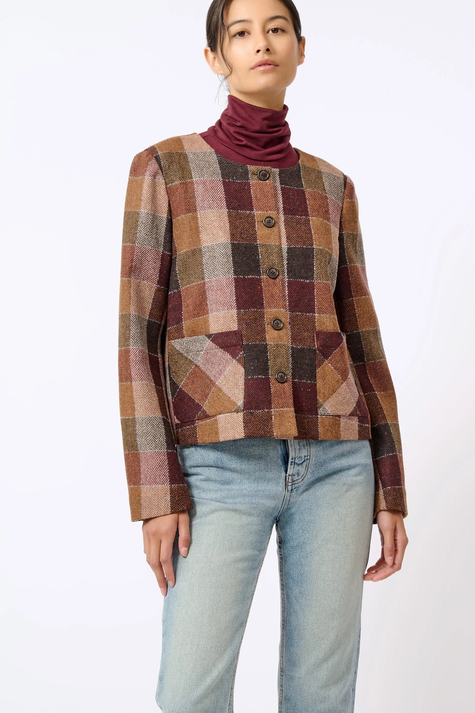 Caroline Patch Pocket Blazer - Patchwork