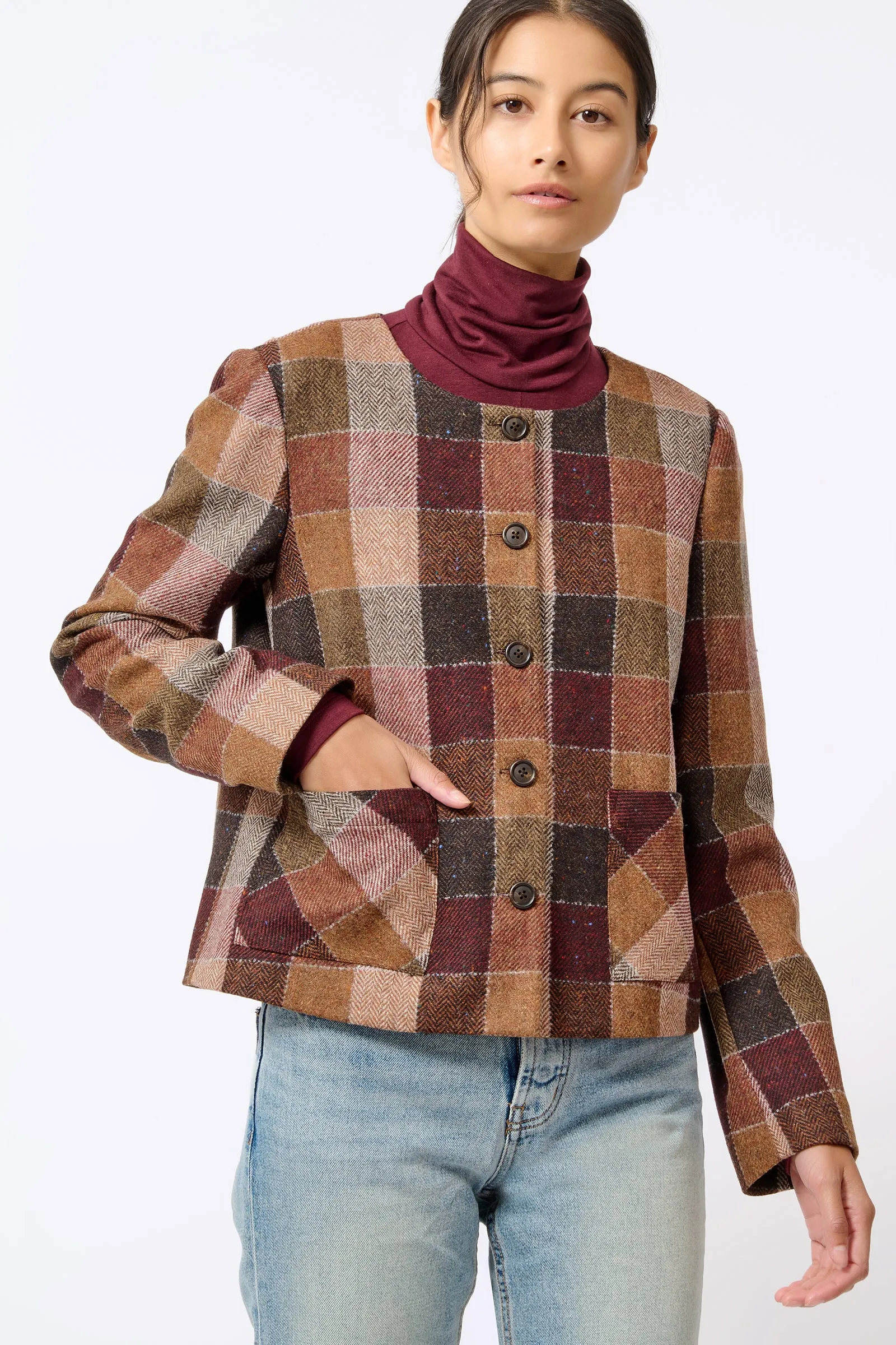 Caroline Patch Pocket Blazer - Patchwork