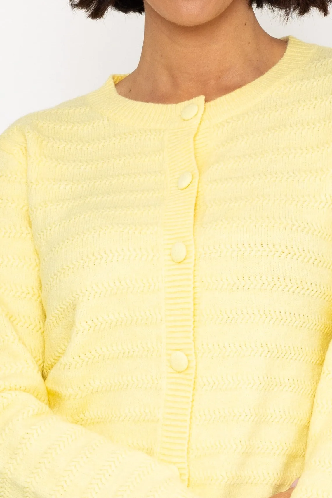 Cashmere Blend Cardigan in Yellow
