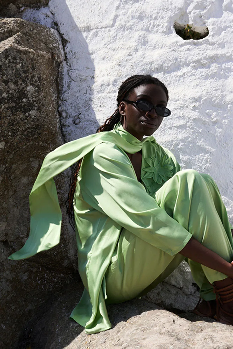 CECILY PISTACHIO SHIRT DRESS