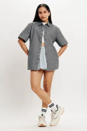 Charcoal Grey Cotton Women's Shirt