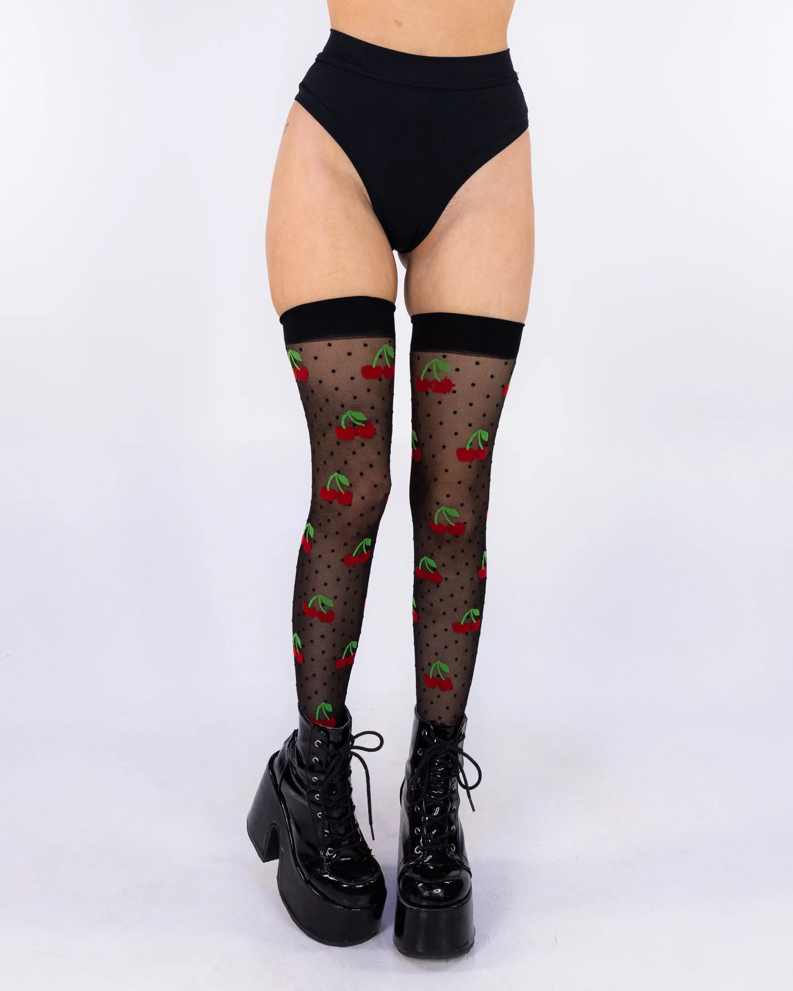 Cherry Women's Sheer Thigh Highs