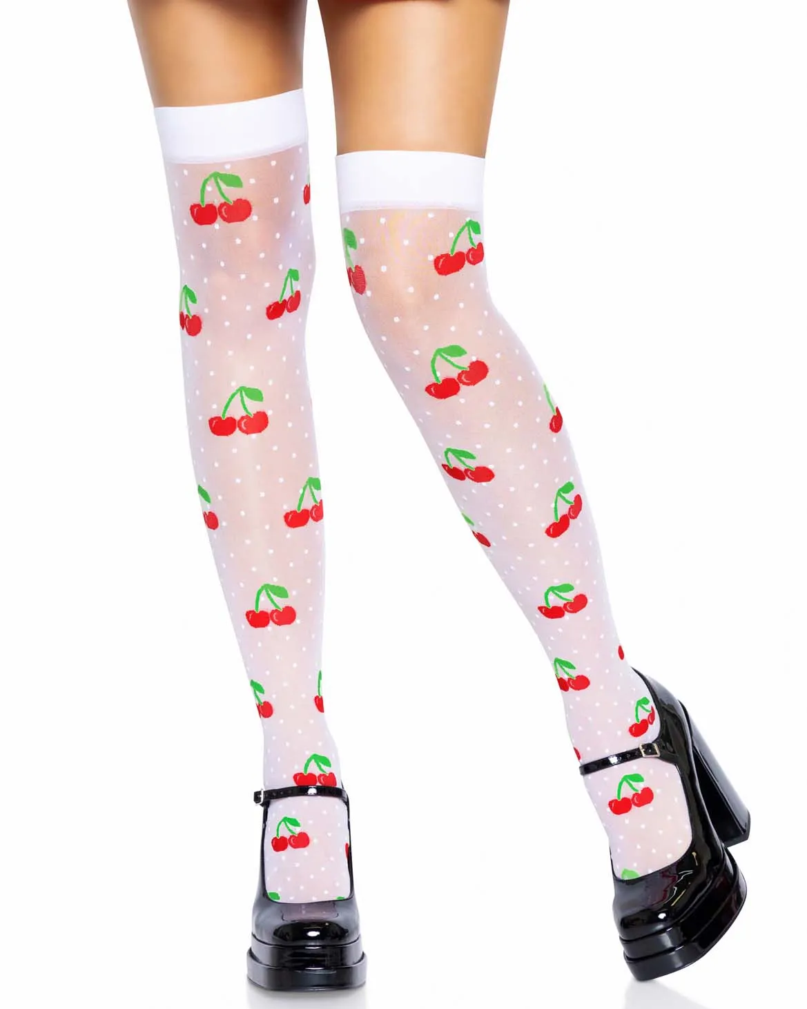 Cherry Women's Sheer Thigh Highs