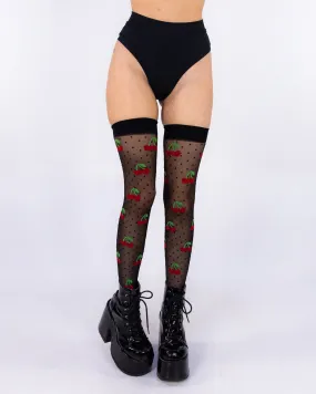 Cherry Women's Sheer Thigh Highs