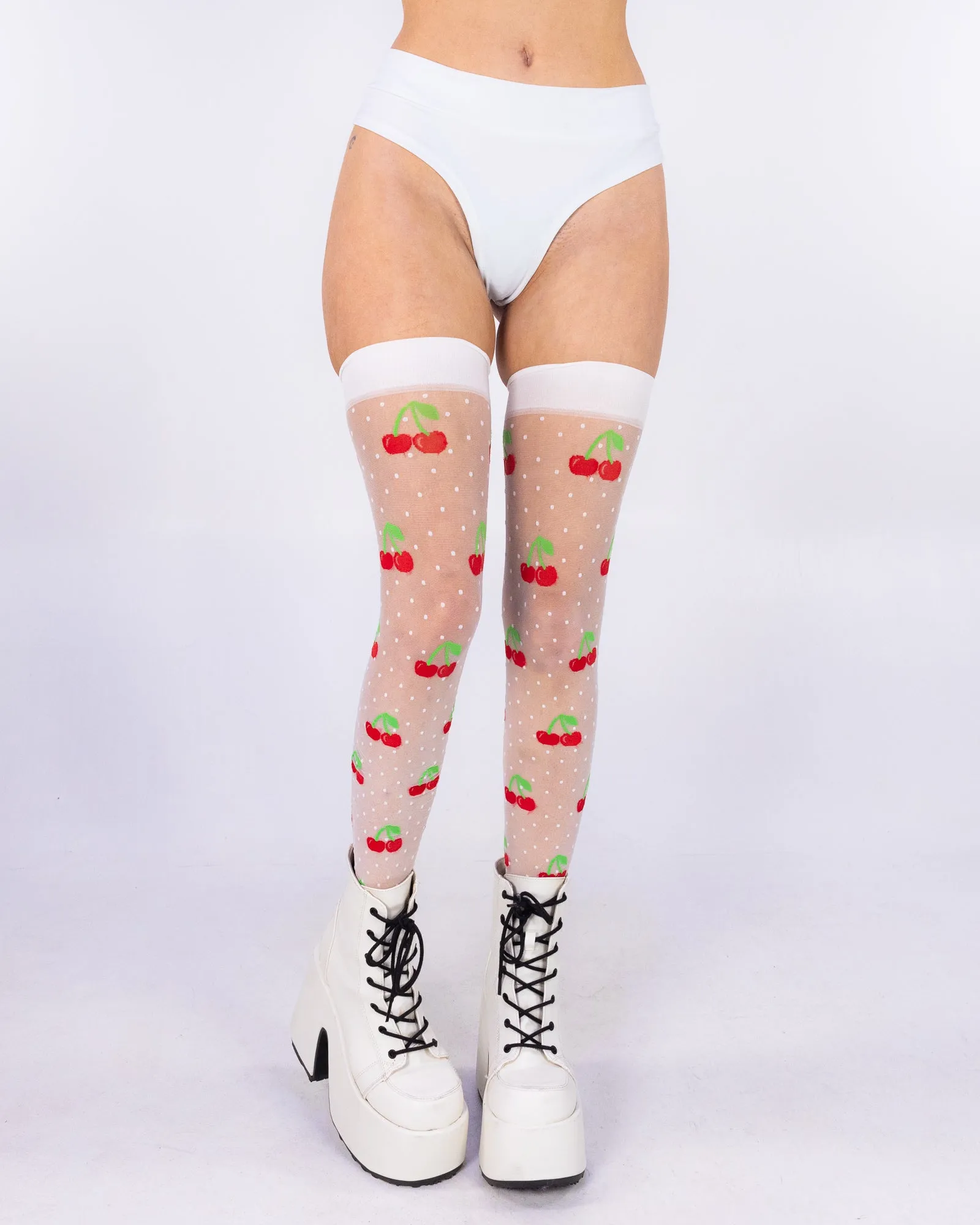 Cherry Women's Sheer Thigh Highs