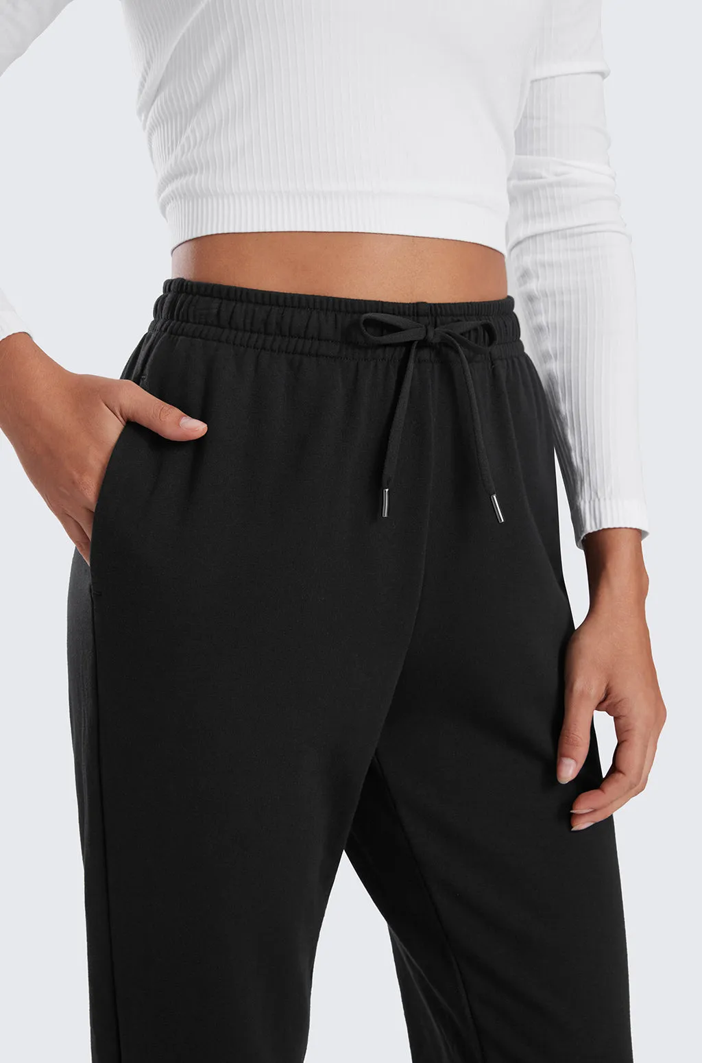 Cotton Fleece Joggers with Pockets 28"