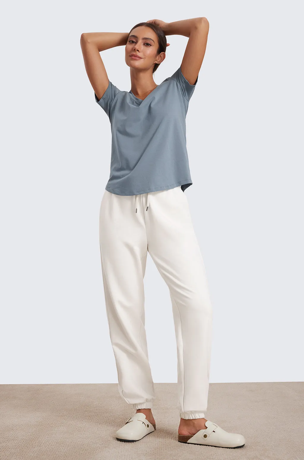 Cotton Fleece Joggers with Pockets 28"