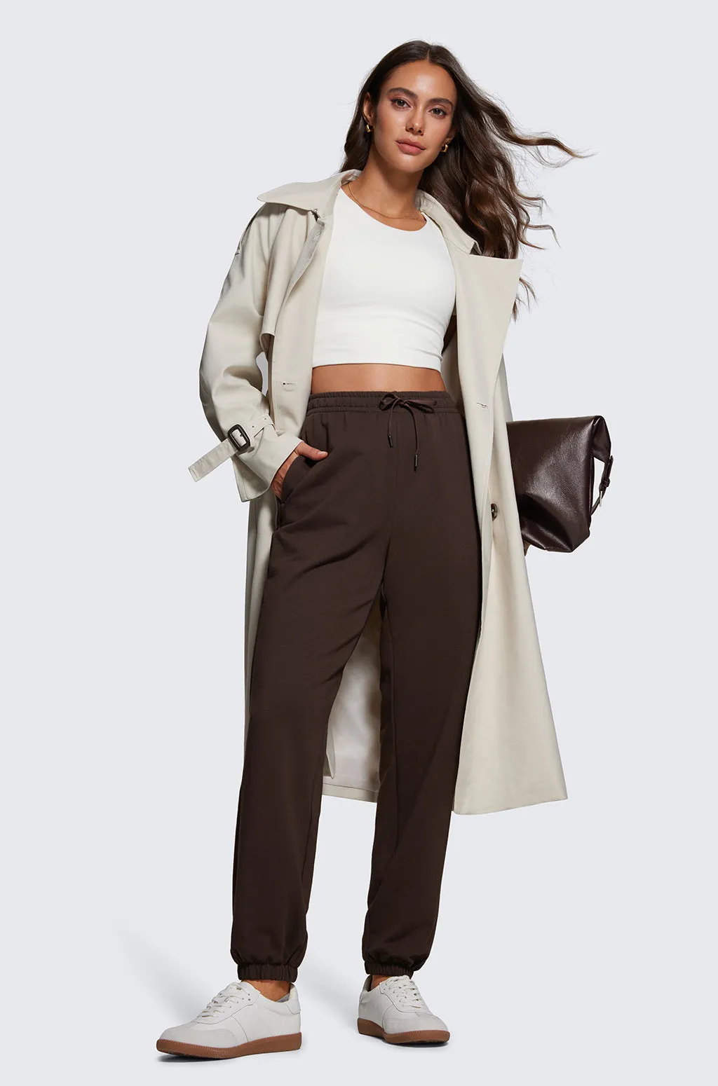 Cotton Fleece Joggers with Pockets 28"