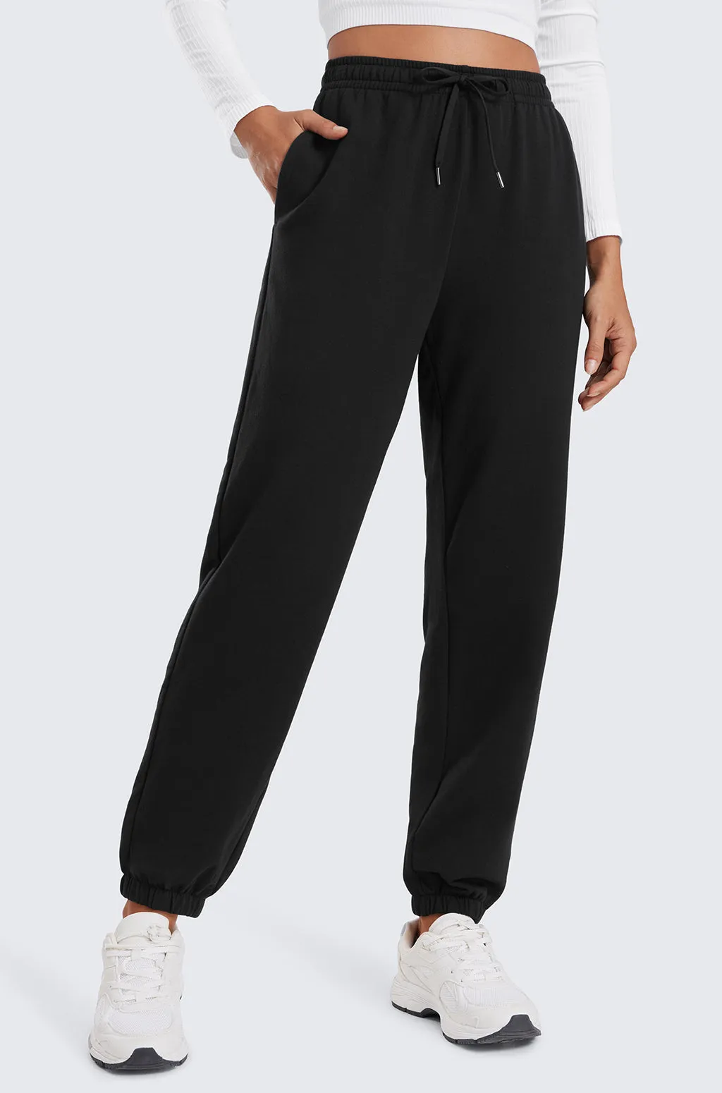 Cotton Fleece Joggers with Pockets 28"