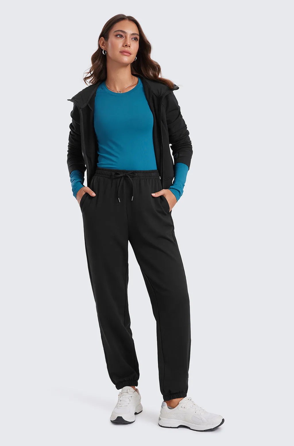 Cotton Fleece Joggers with Pockets 28"
