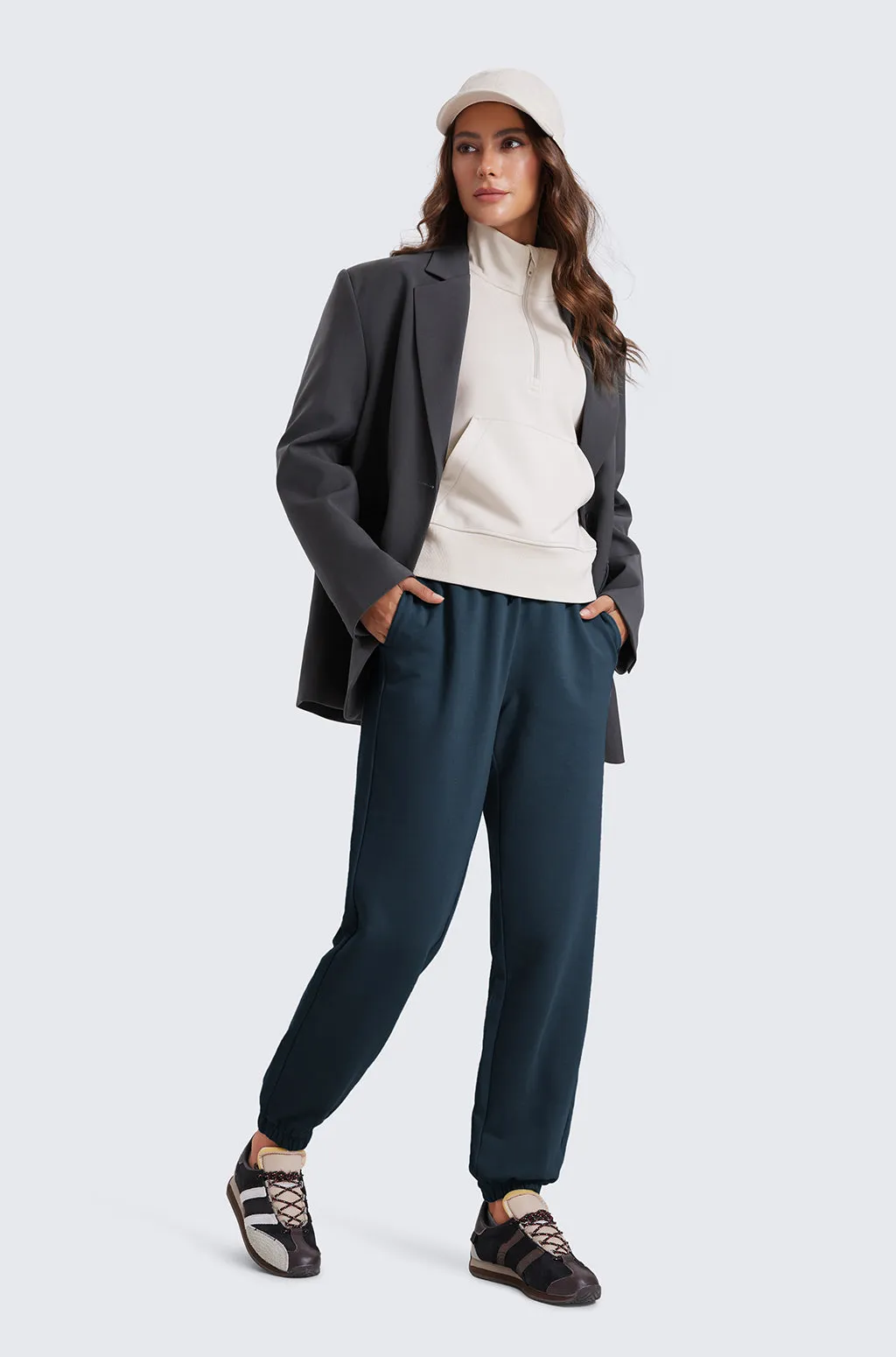 Cotton Fleece Joggers with Pockets 28"