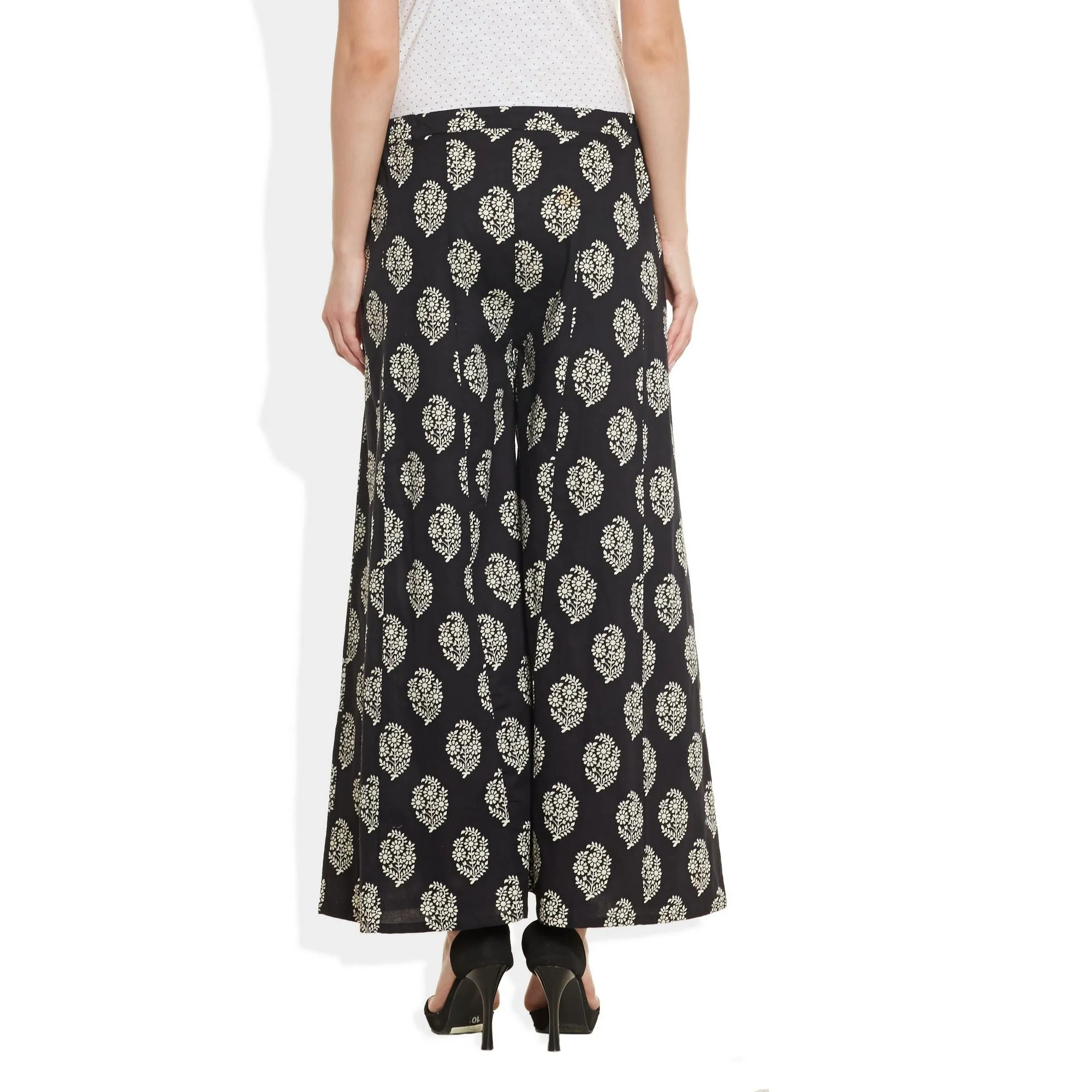 Cotton Printed Palazzo Pants For Women Indian,Small,W-CPLZS-2716