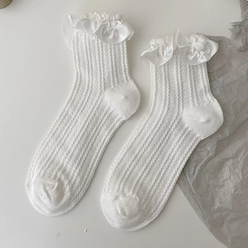 Dainty White Lace Socks