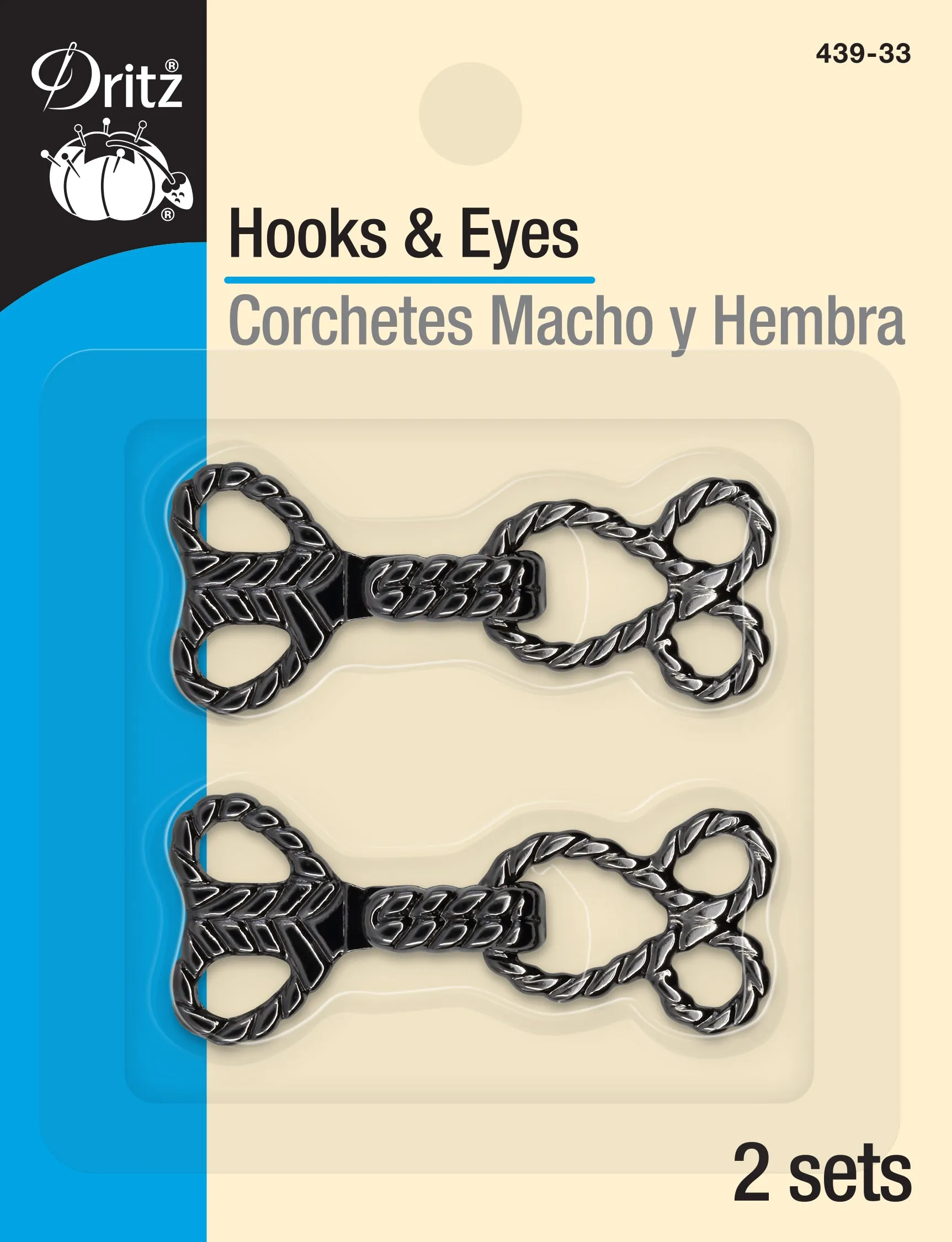 Decorative Hooks & Eyes, 2 Sets